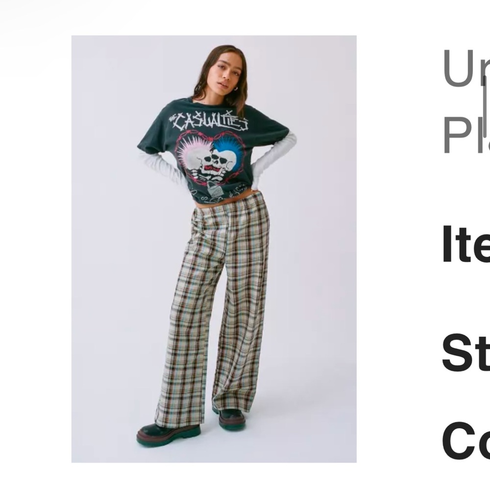 Urban outfitters plaid puddle pants